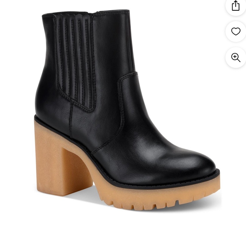 Sun + Stone Womens Lennii  Faux Leather Platform Ankle Boots 7.5 M